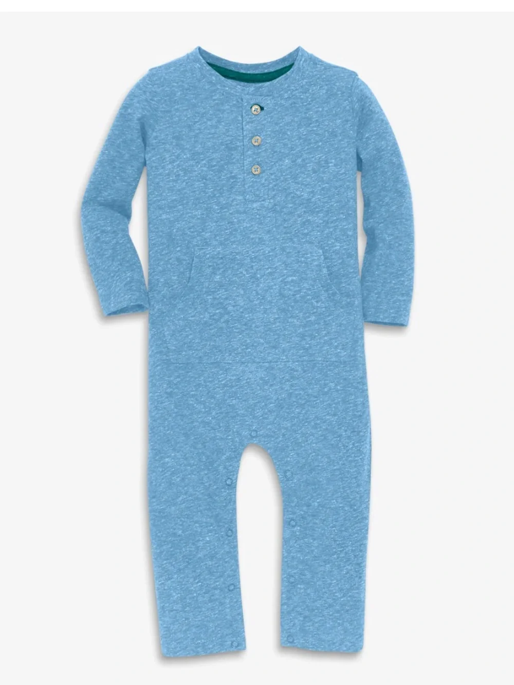 🩵✨ Primary Heathered Henley Romper | 6-12 Months